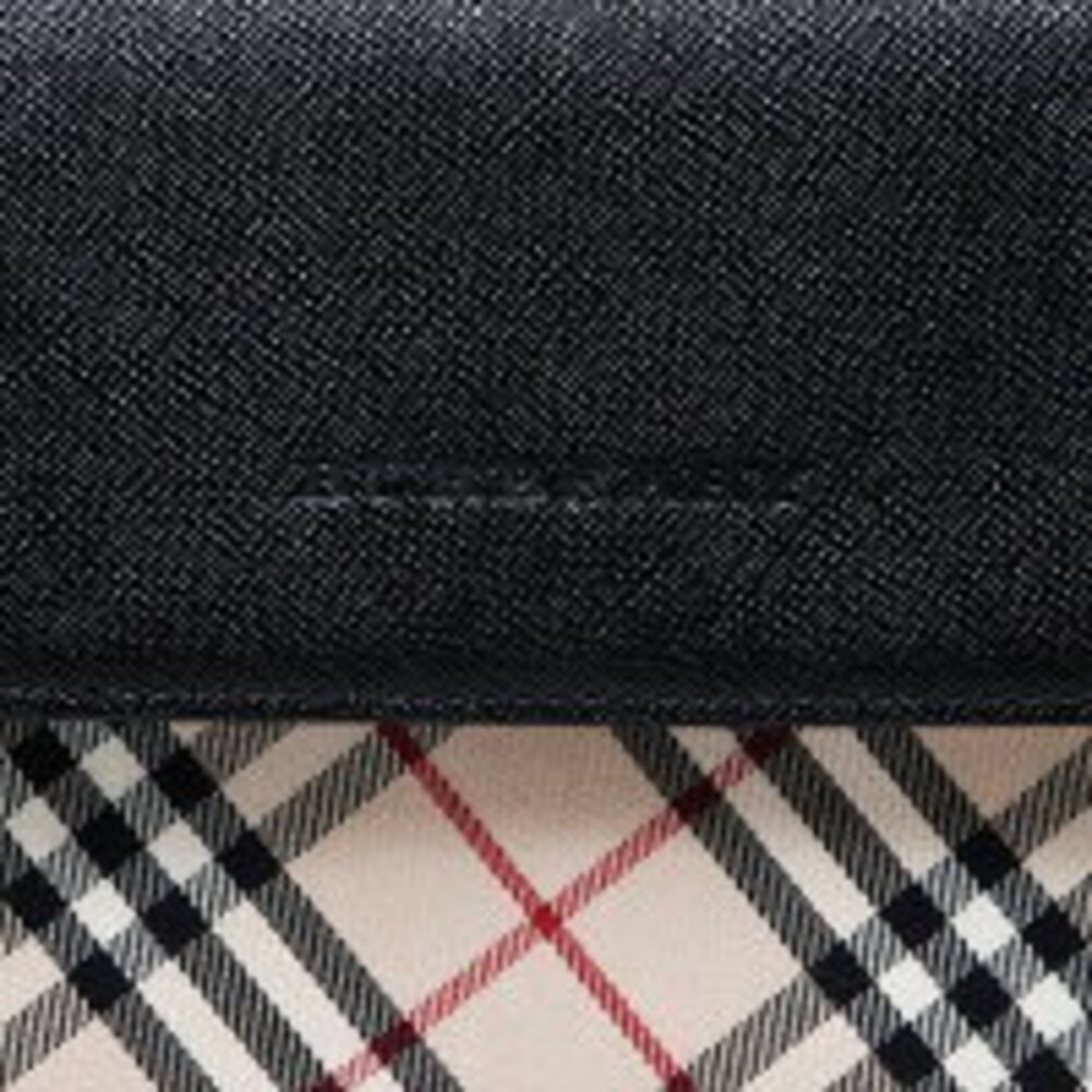 Burberry Nova Check Leather Shoulder Bag Beige Black - Picture 9 of 13